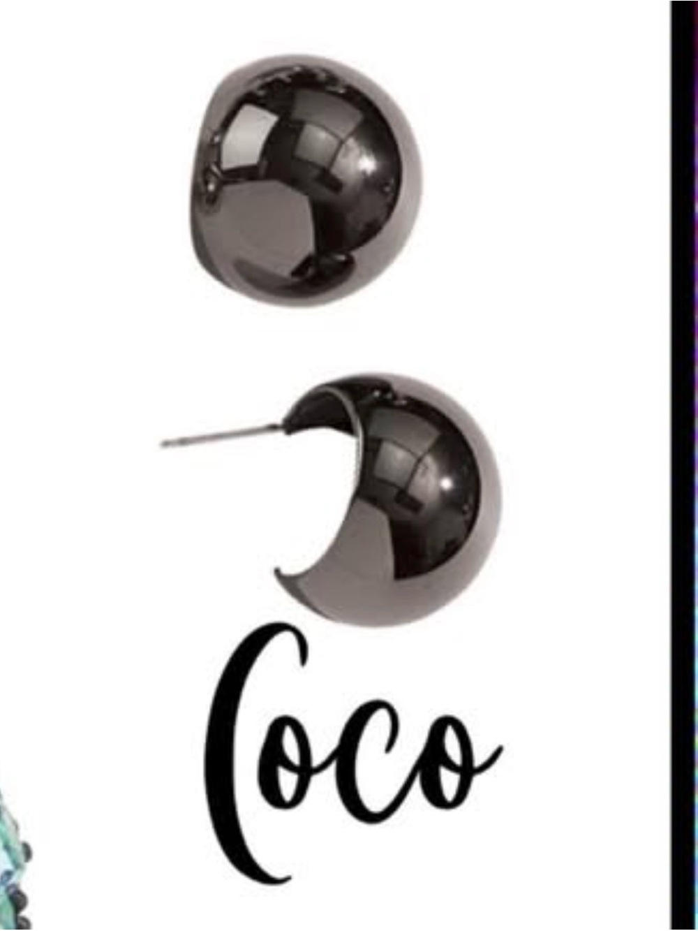 Park Lane CoCo Hematite Shiny Gunmetal Dome Stud Earrings